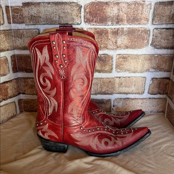 Old Gringo Red Embroidered Cowboy Boots - Picture 2 of 9